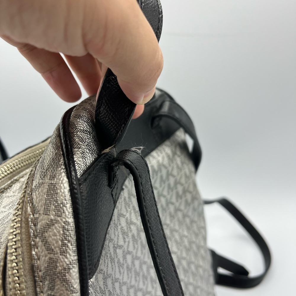 Michael Kors Silver Monogrammed Backpack - image 5